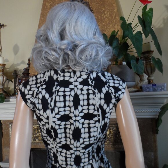 Lela Rose Black & White Print Sheath Dress Size 2 - Picture 11 of 16